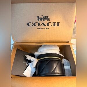 Sold Authentic Coach Trail Crossbody Bag 12 Pillow Quilting In Leather/Im/Black